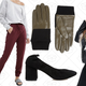 ASOS Knit Tunic Dress, $18 | ASOS Woven Casual Pants, $29 | ASOS Leather And Knit Mix Gloves, $22 | ASOS SIMONE Heels, $22 | River Island Plus Detachable Collar Leather Look Jacket, $59